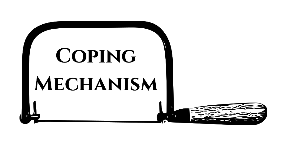 The Coping Mechanism logo: a bow-shaped wood and metal tool called a coping saw, with the words Coping Mechanism inside the bow of the tool, in a traditional-looking serifed font.